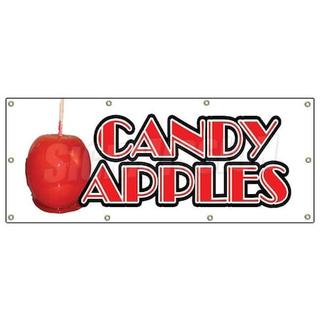 Signmission CANDY APPLES BANNER SIGN caramel apple cart sign signs snack orchard B-96 Candy Apples